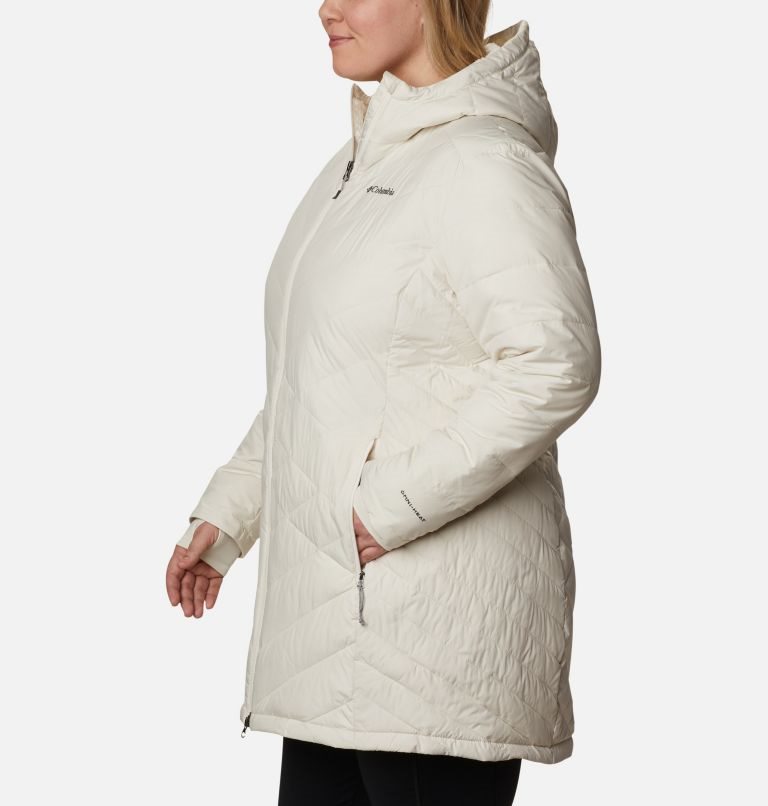 Women's Columbia Heavenly Long Hooded Jackets Cream | Plus Size CA-T8L5C